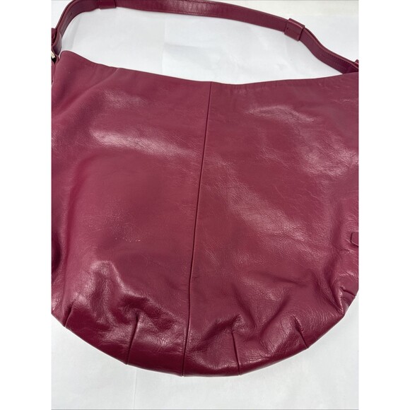 Cole Haan Red Leather Tote Shoulder Bag Purse Checkered Soft Magnetic Closure - Picture 6 of 11